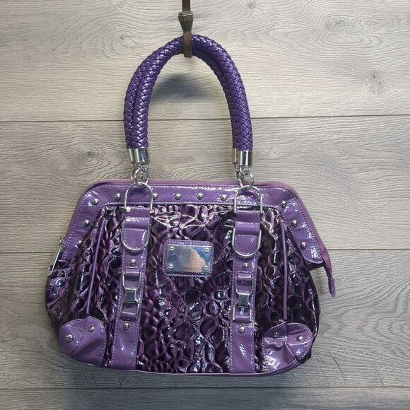 Stylish Purple Animal Print Interior Women's Hand Bag - Picture 2 of 13